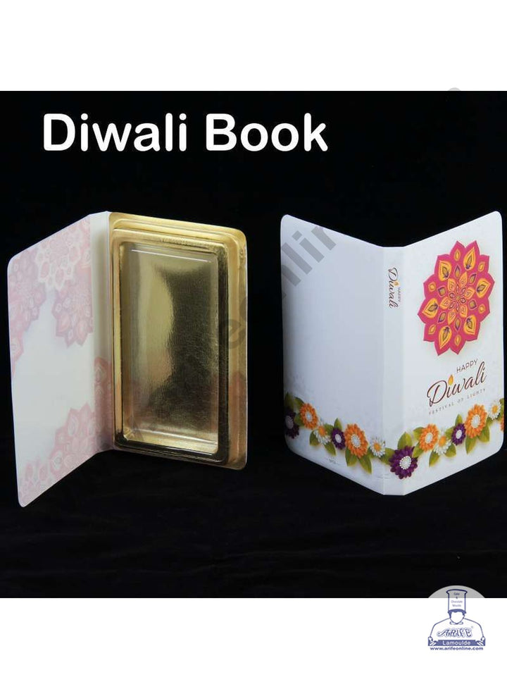 Cake Decor Happy Diwali Book Shape Chocolate Box (Pack of 10Pcs)