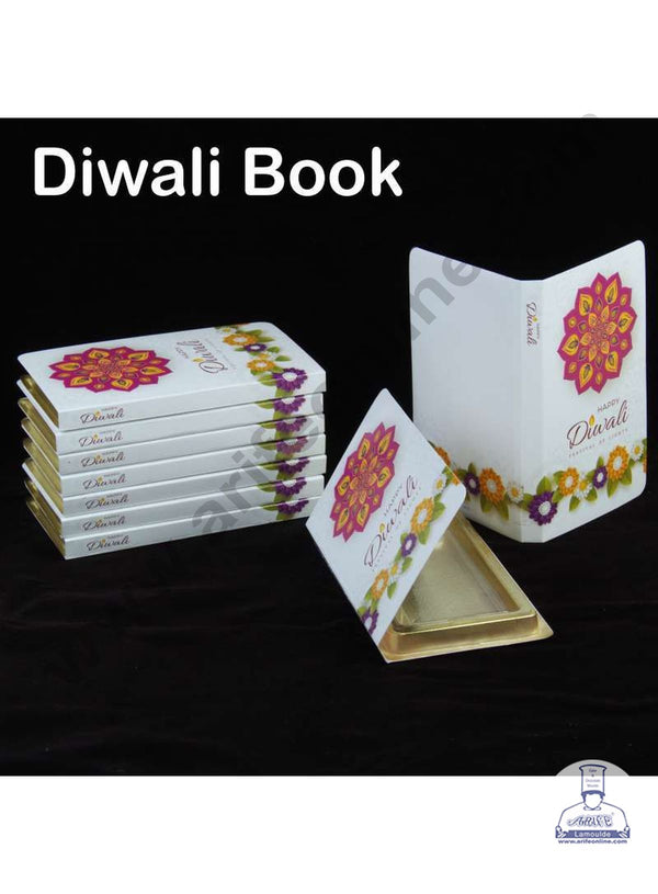 Cake Decor Happy Diwali Book Shape Chocolate Box (Pack of 10Pcs)