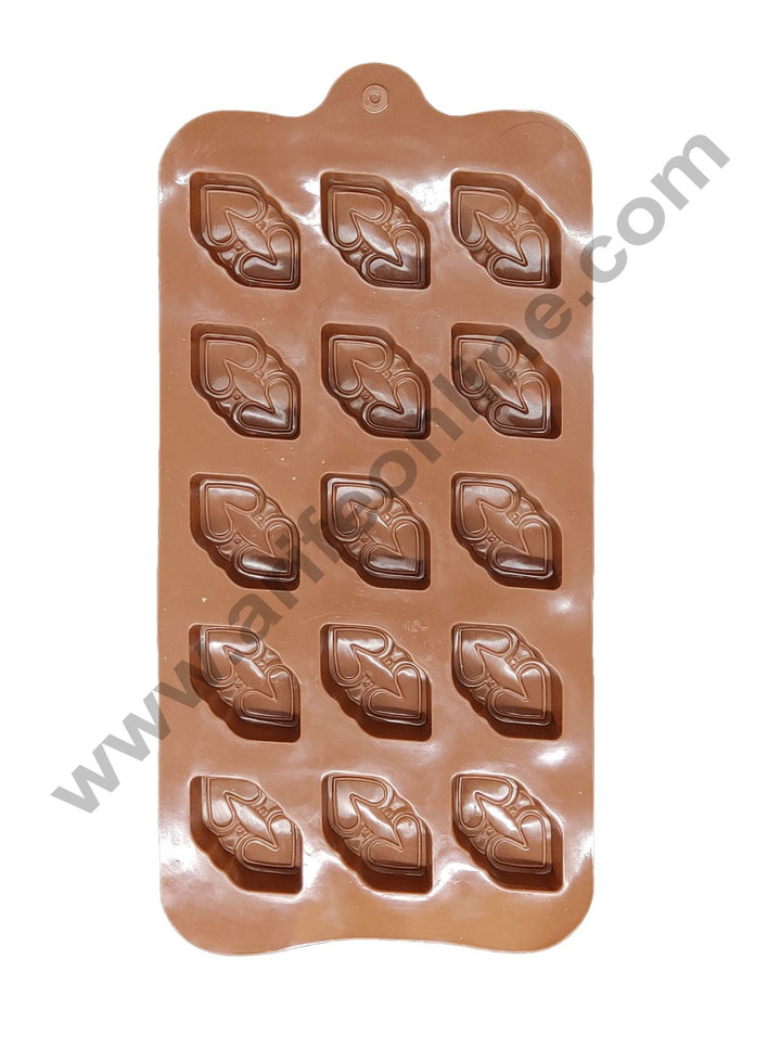 Cake Decor Silicon 15 Cavity Double Heart Valentine Design Brown Chocolate Mould, Ice Mould