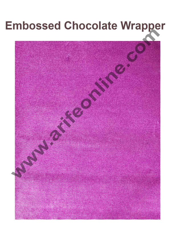 Cake Decor Chocolate Wrappering Foil, Embossed Chocolate Wrapper, 200 Sheets - 10in x 7in - Magenta Pink