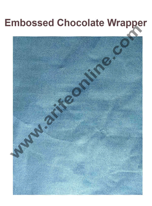 Cake Decor Chocolate Wrappering Foil, Embossed Chocolate Wrapper, 200 Sheets - 10in x 7in - Light Blue