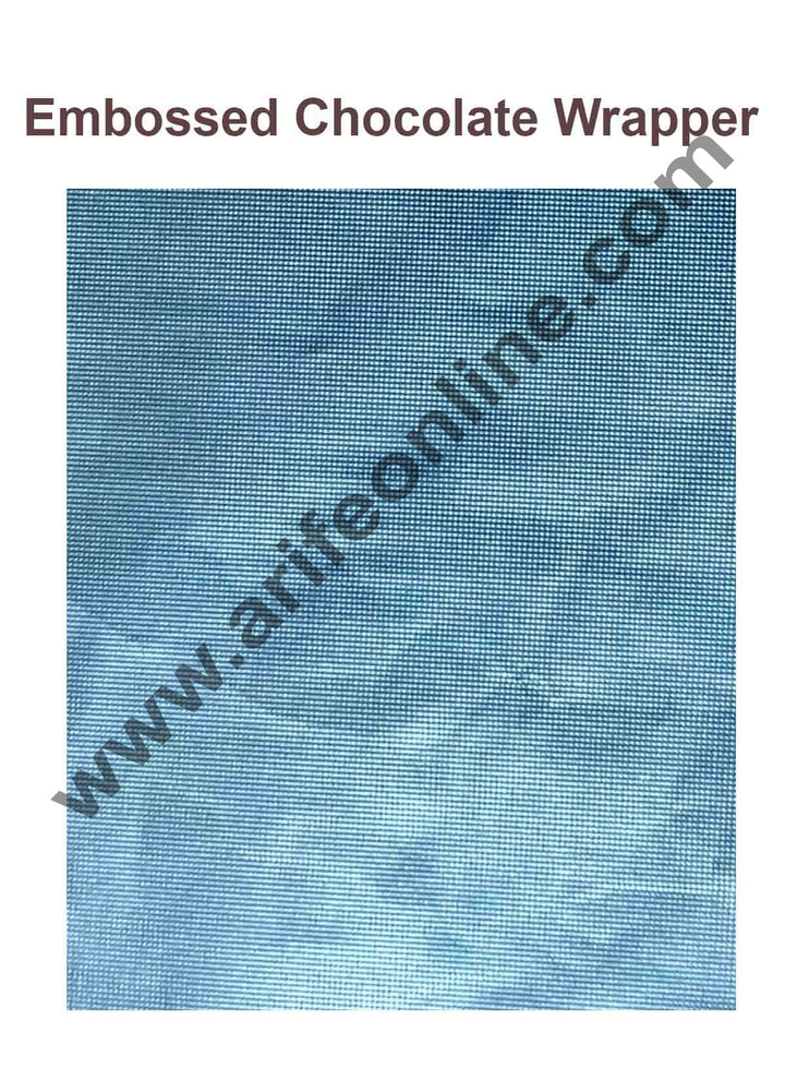 Cake Decor Chocolate Wrappering Foil, Embossed Chocolate Wrapper, 200 Sheets - 10in x 7in - Light Blue