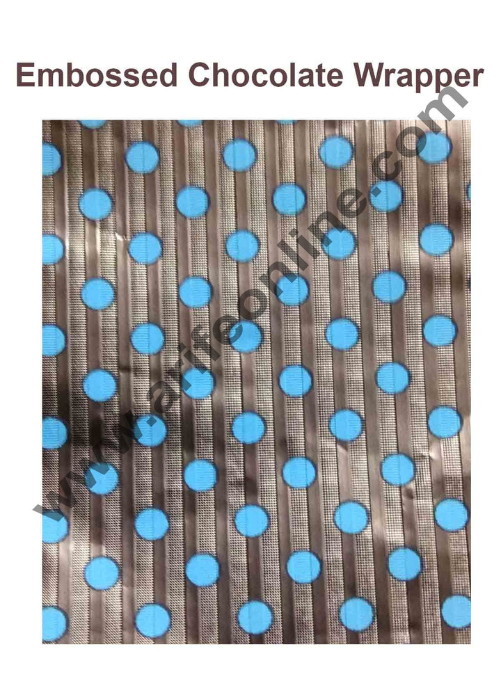 Cake Decor Chocolate Wrappering Foil, Embossed Chocolate Wrapper, 200 Sheets - 10in x 7in - Dotted Light Brown Blue