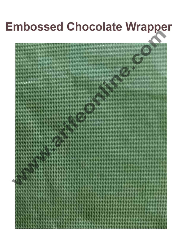 Cake Decor Chocolate Wrappering Foil, Embossed Chocolate Wrapper, 200 Sheets - 10in x 7in - Pista Green