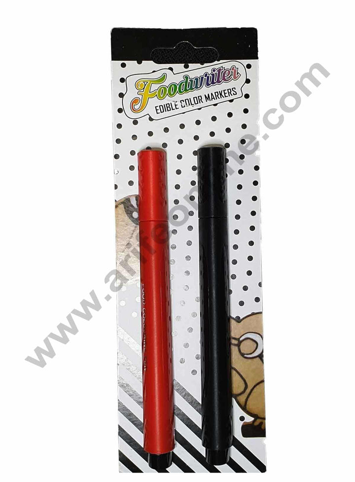 Cake Decor Food Writer Cake Decorating markers Pens, Set of 2pcs Red And Black.