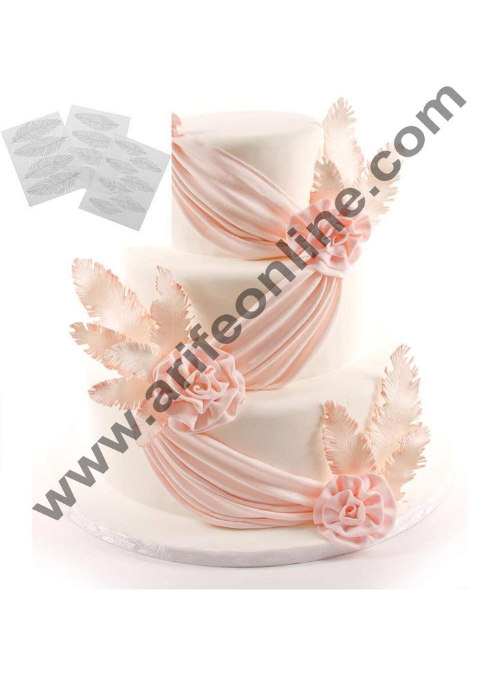 Cake Decor 3Pcs Feather Texture Sheet Set Sugar Craft Decoration Texture Mat Cake Mold Cake Mold Bake ware Accessories