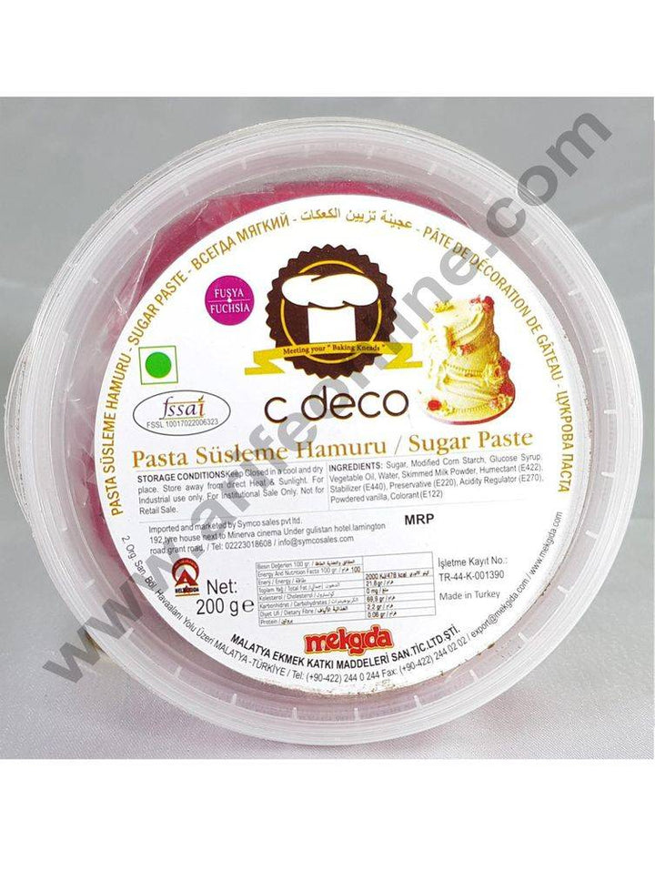 C Deco Sugar Paste (Fondant)-Fuchsia 200 GRM