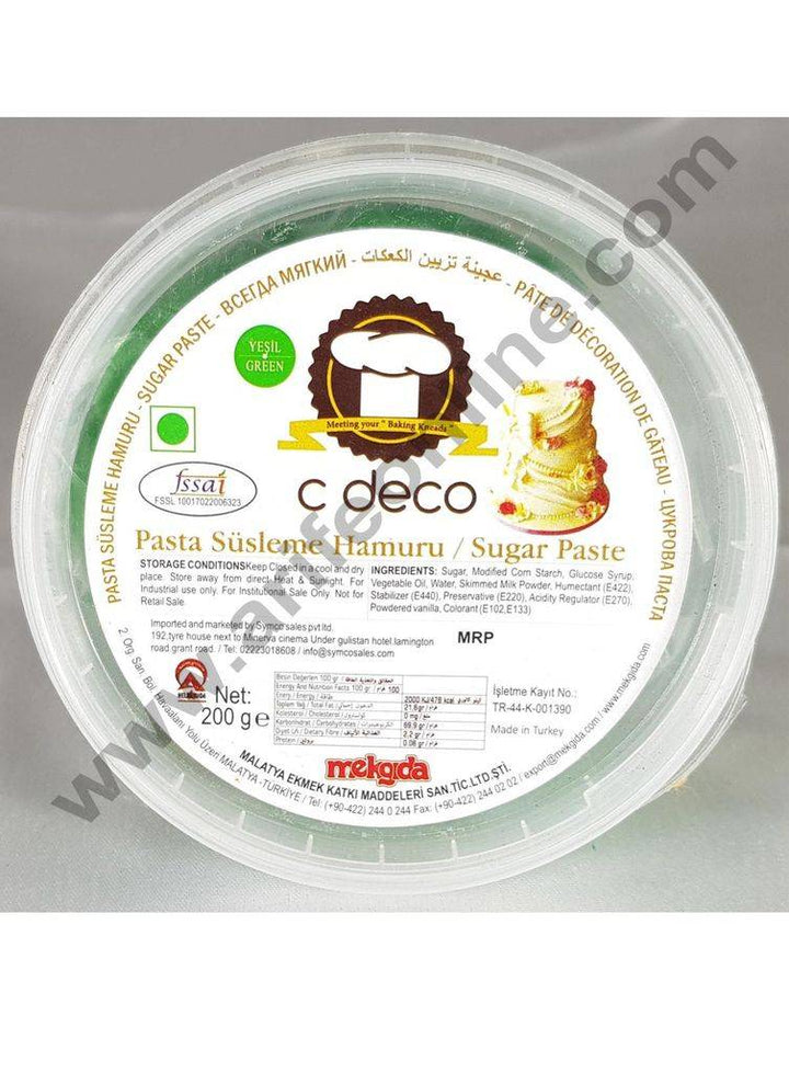 C Deco Sugar Paste (Fondant)-Green 200 GRM