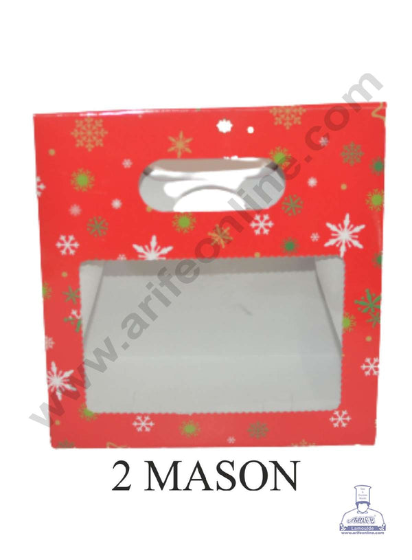 Cake Decor 2 Mason Jar Paper Carry Bags Christmas Theme - Medium (10 Pcs)