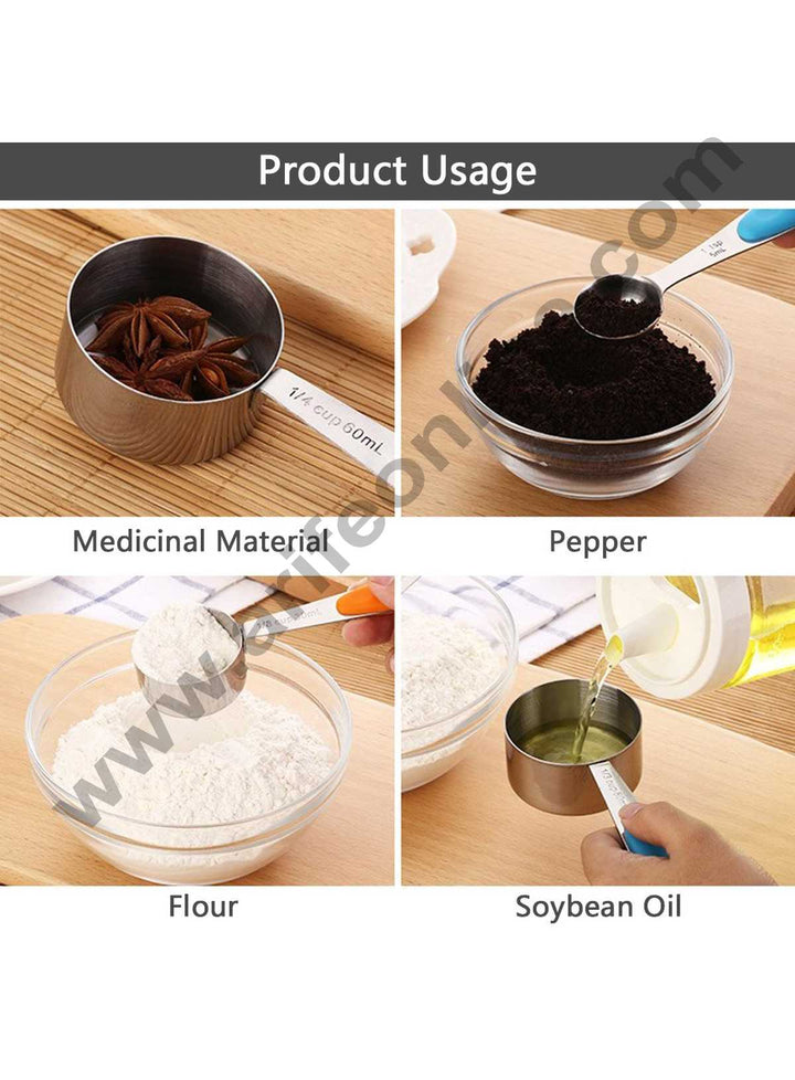 Cake Decor Yangli 9 Pcs Measuring Cup and Spoons Set Stainless Steel 4pcs Cups And 5pcs Spoons Baking Tool