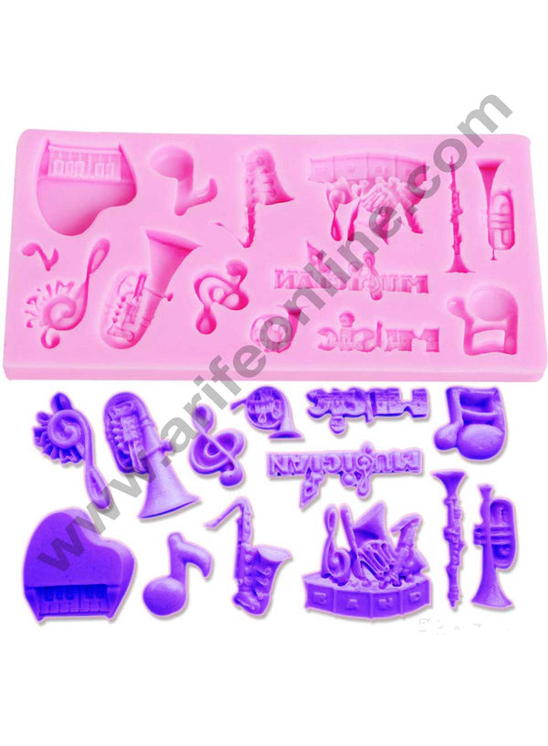 Cake Decor Silicon 13 Cavity Musical Instruments Note Piano Silicone Fondant Mould Marzipan Mould