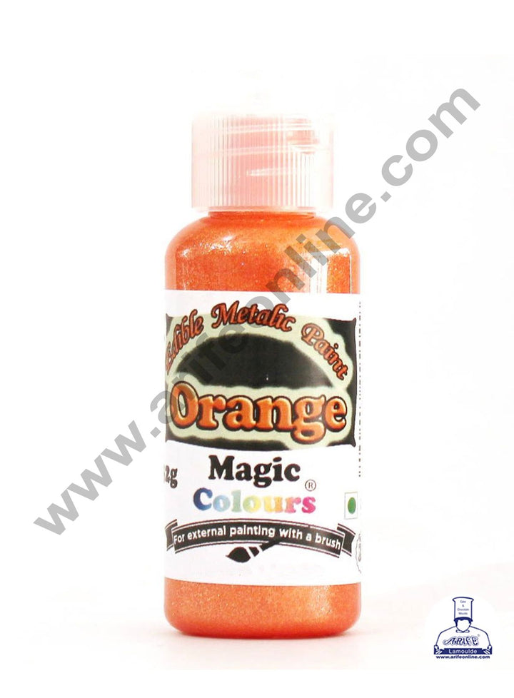 Magic Colours Edible Metallic Paint Colour- Orange (32g)