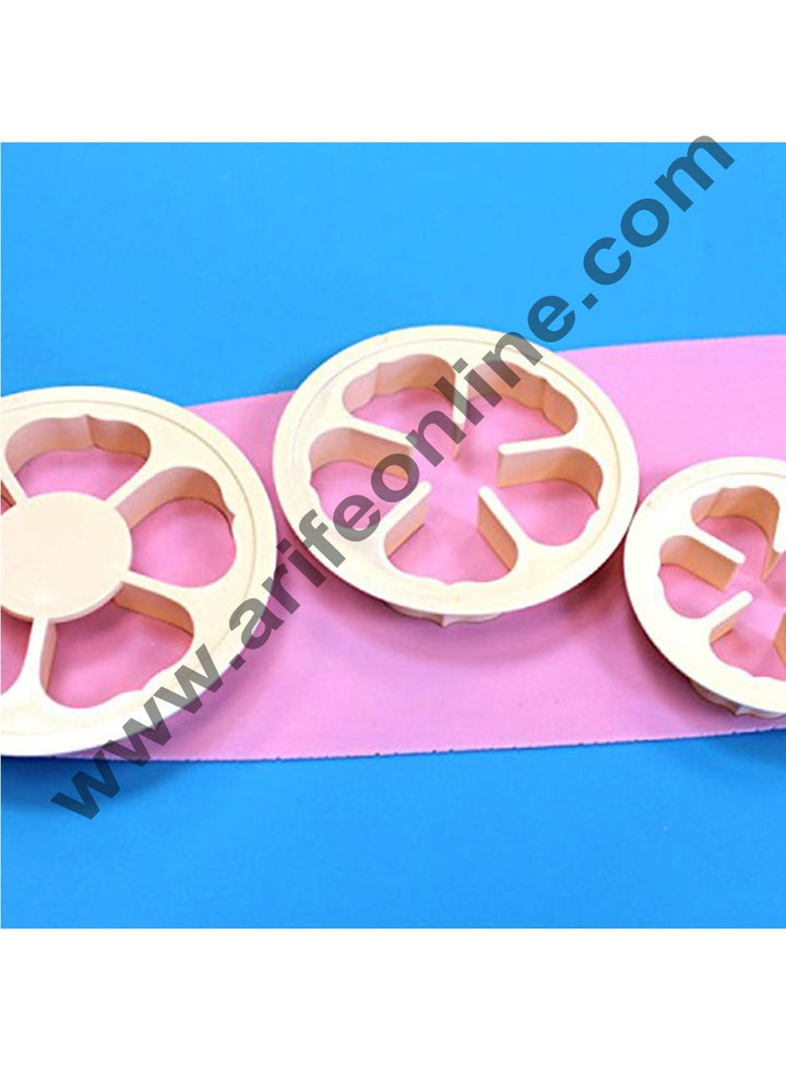 Cake Decor Plastic Rose Flower 5 Petal Fondant Cutter Cake Cutter (Set Of 6 Cutters in Different Sizes)