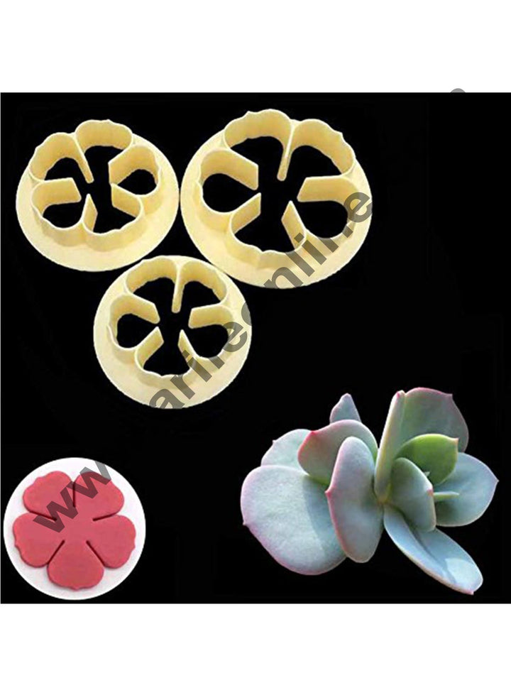 Cake Decor Plastic Rose Flower 5 Petal Fondant Cutter Cake Cutter (Set Of 6 Cutters in Different Sizes)