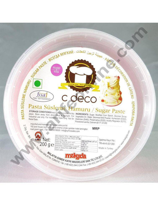 C Deco Sugar Paste (Fondant)-Pink 200 GRM