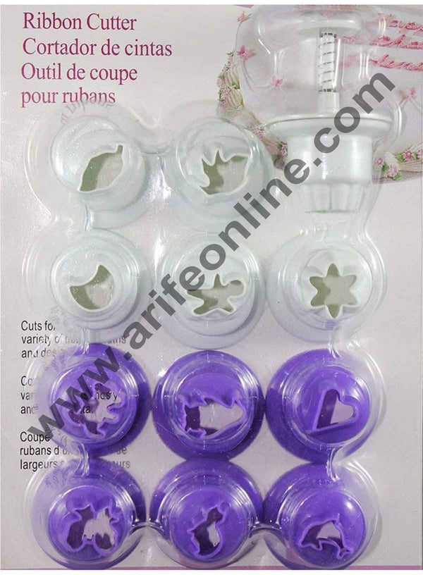 Cake Decor - Fondant/ Ribbon Punching Cutter, Plungers - 12 Pcs