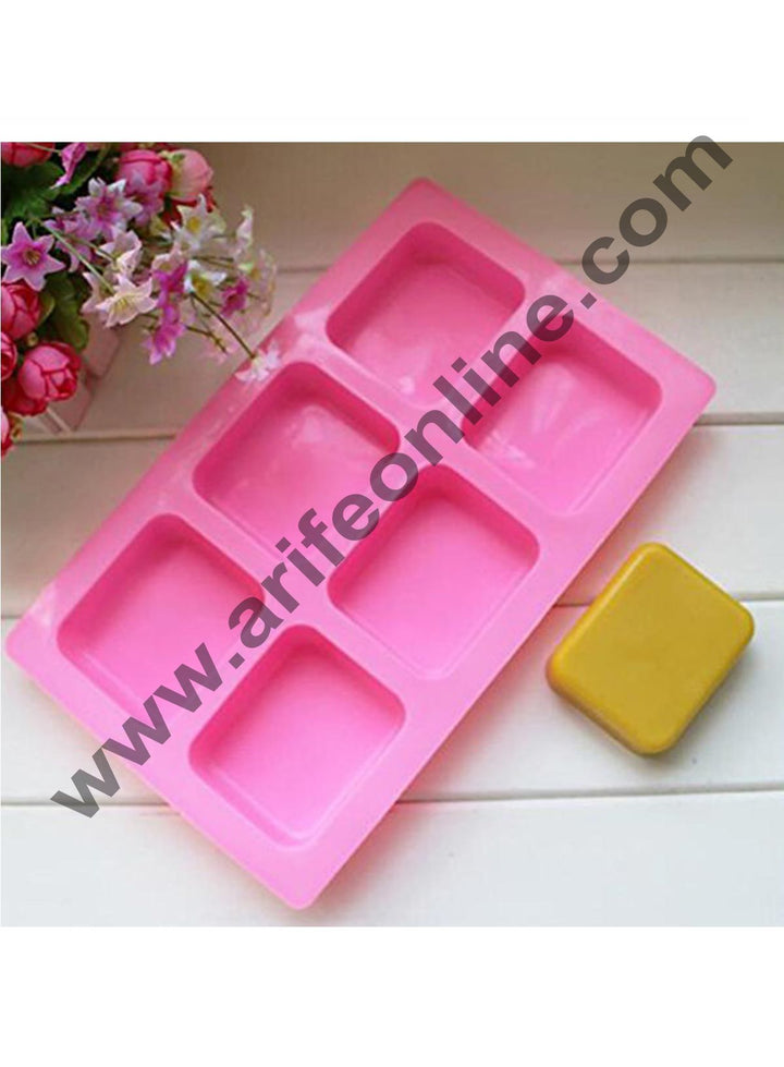 Cake Decor 6 Cavity Silicone Rounded Rectangle Muffin Soap Jelly Baking Mold for making Homemade and Melt and Pour Soaps