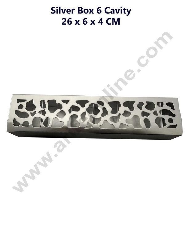 6 cavity silver die cut box Chocolate box