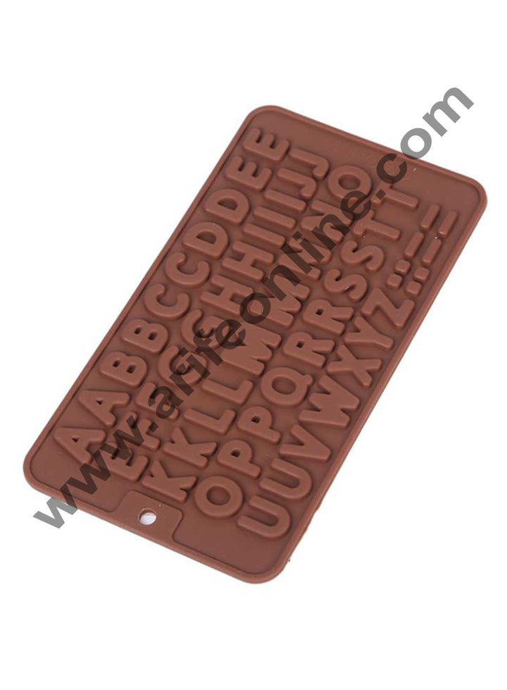 Cake Decor 51-Cavity A to Z Alphabets Shape Silicone Brown Chocolate Moulds