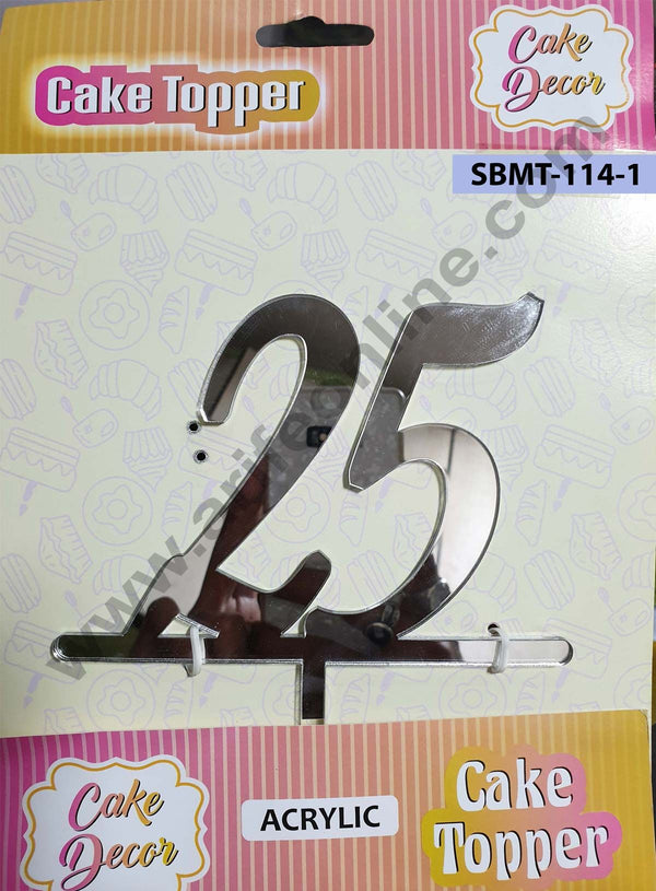 Cake Decor Mirror Finshing Acrylic Cake Topper 25 Number