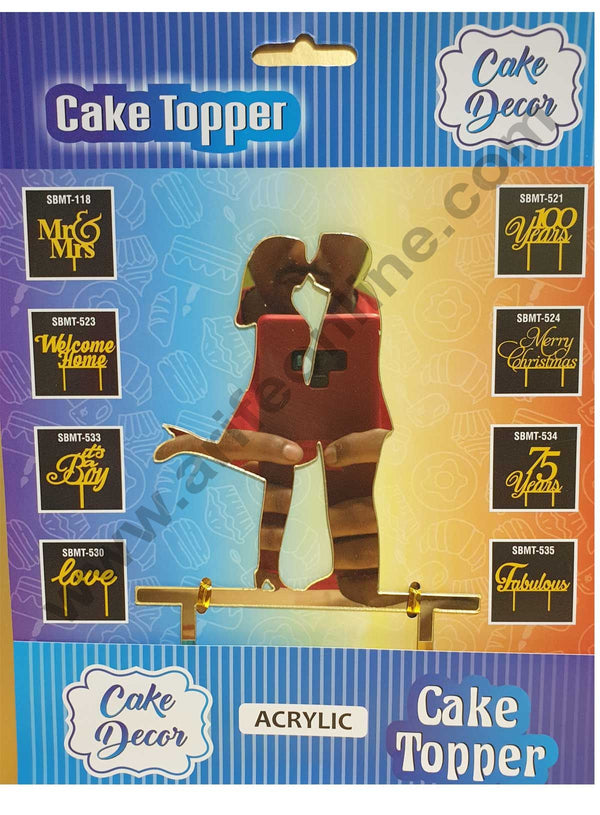 Cake Decor Mirror Shimmer Shining  Acrylic Cake Topper Kissing Couple