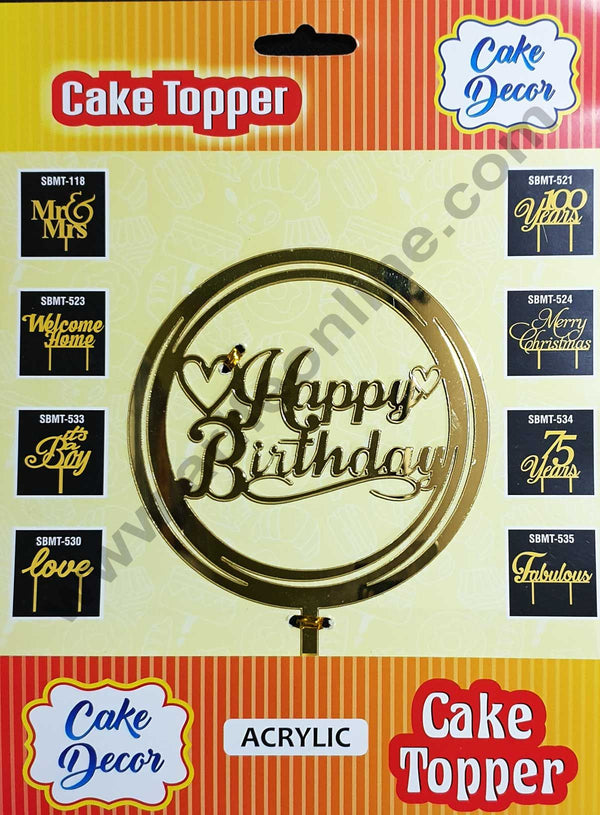 Cake Decor Mirror Shimmer Shining  Acrylic Cake Topper Happy Birthday