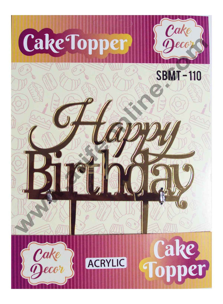 Cake Decor Mirror Finshing Acrylic Cake Topper Happy Birthday