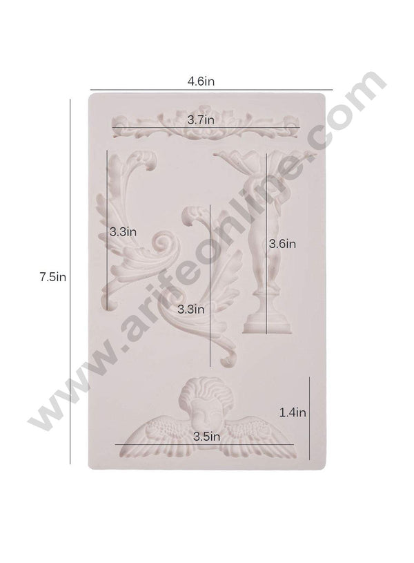 Cake Decor Silicone 5 Cavity Baroque Style Curlicues Scroll Vintage Art Craft Decorator Fondant Mould