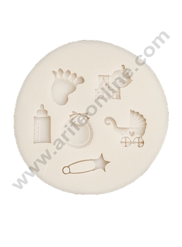 Cake Decor Silicon 6 Cavity Baby Shower Theme Mini Fondant Mould Cake Decorating Mold