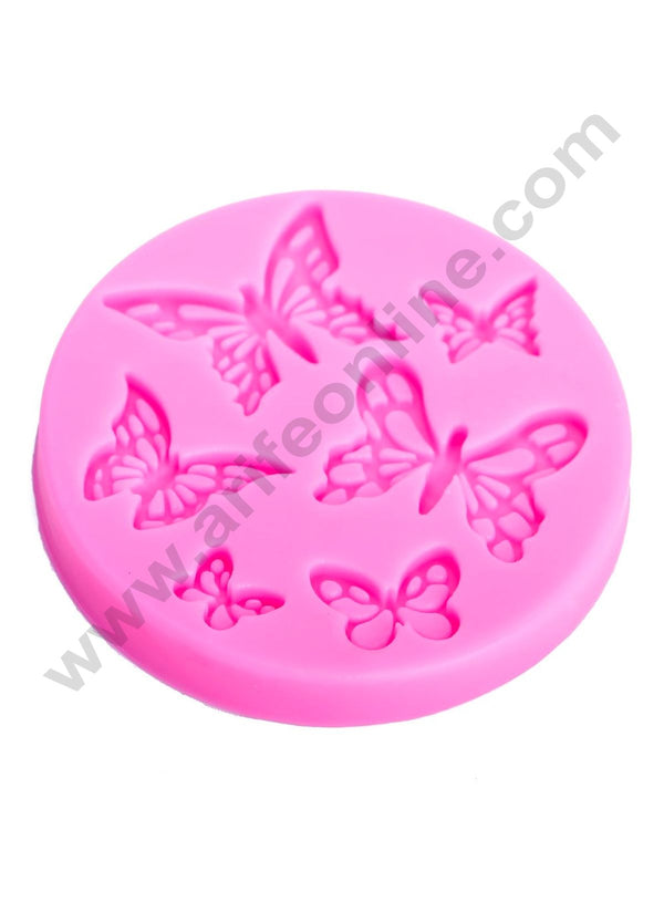 Cake Decor Silicon 6 Cavity Mat Butterfly Shaped Fondant Mould