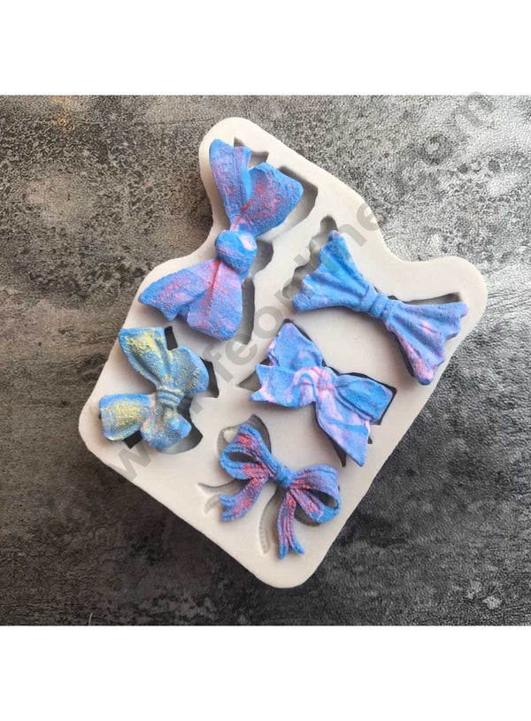 Cake Decor 5 Cavity Silicon Bow Tie Shaped Fondant Marzipan Mould