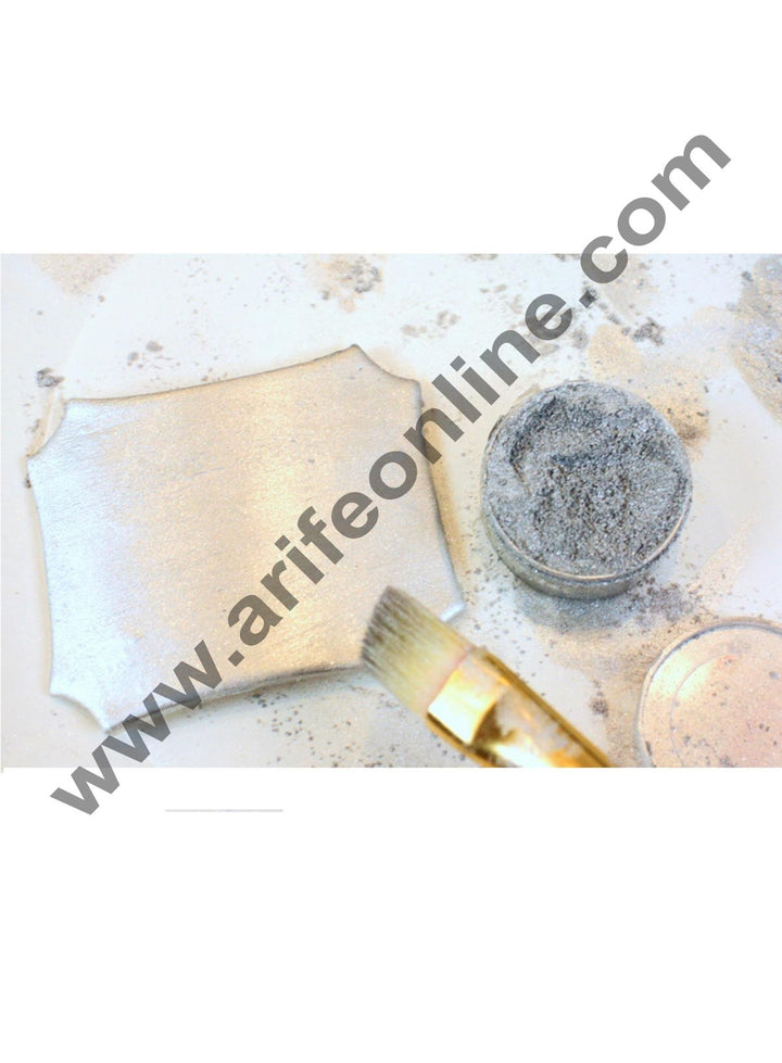 Rolkem Super Silver Metallic Edible Luxury Lustre Dusting Powder 10ml,By Cake Decor