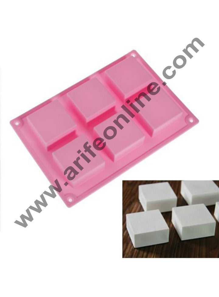Cake Decor Silicone 6 Cavity Square Soap Mold