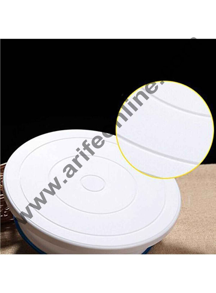 Cake Decor Round Rotating Revolving Cake Turntable Decorating Stand Platform, 29 CM White