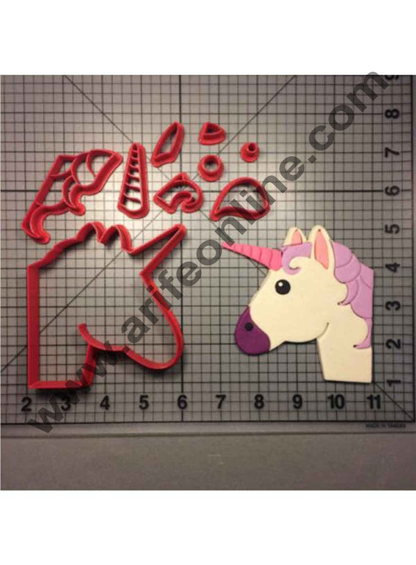 Cake Decor Unicorn Emoji Cookie Cutter Set (Plastic, 4 inches)