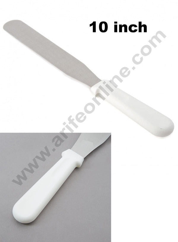 Cake Decor White Handle Stainless Steel Cake Palette Knife Icing Spatula - 10 inch/ 1 Piece