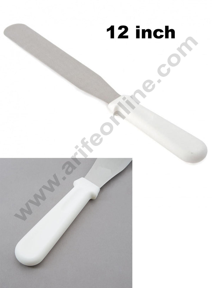 Cake Decor White Handle Stainless Steel Cake Palette Knife Icing Spatula - 12 inch/ 1 Piece