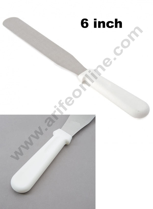 Cake Decor White Handle Stainless Steel Cake Palette Knife Icing Spatula - 6 inch/ 1 Piece
